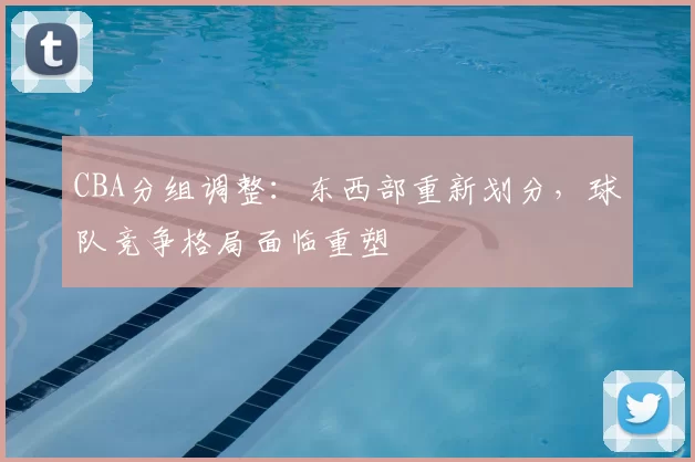 CBA分组调整:东西部重新划分,球队竞争格局面临重塑